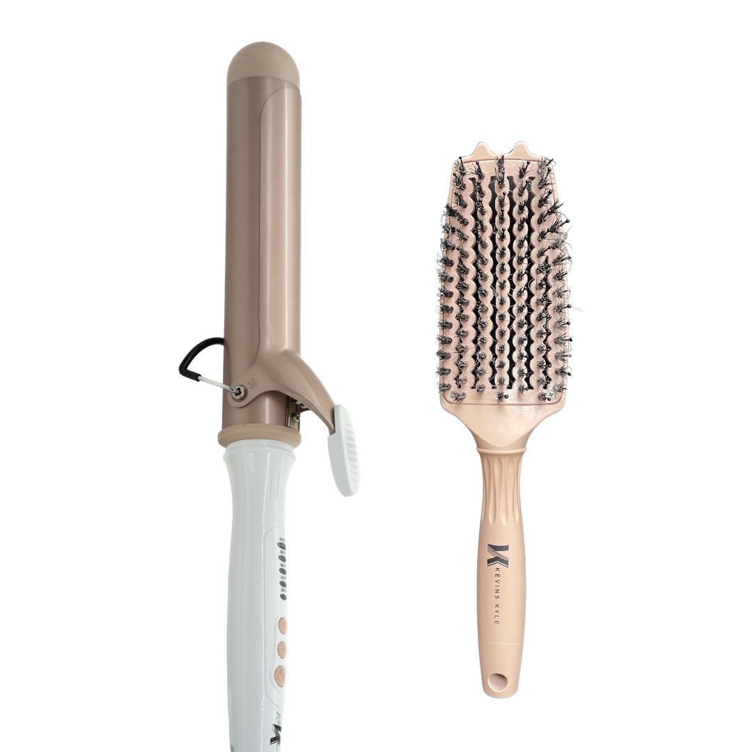 Duo fer à friser et brosse démêlante