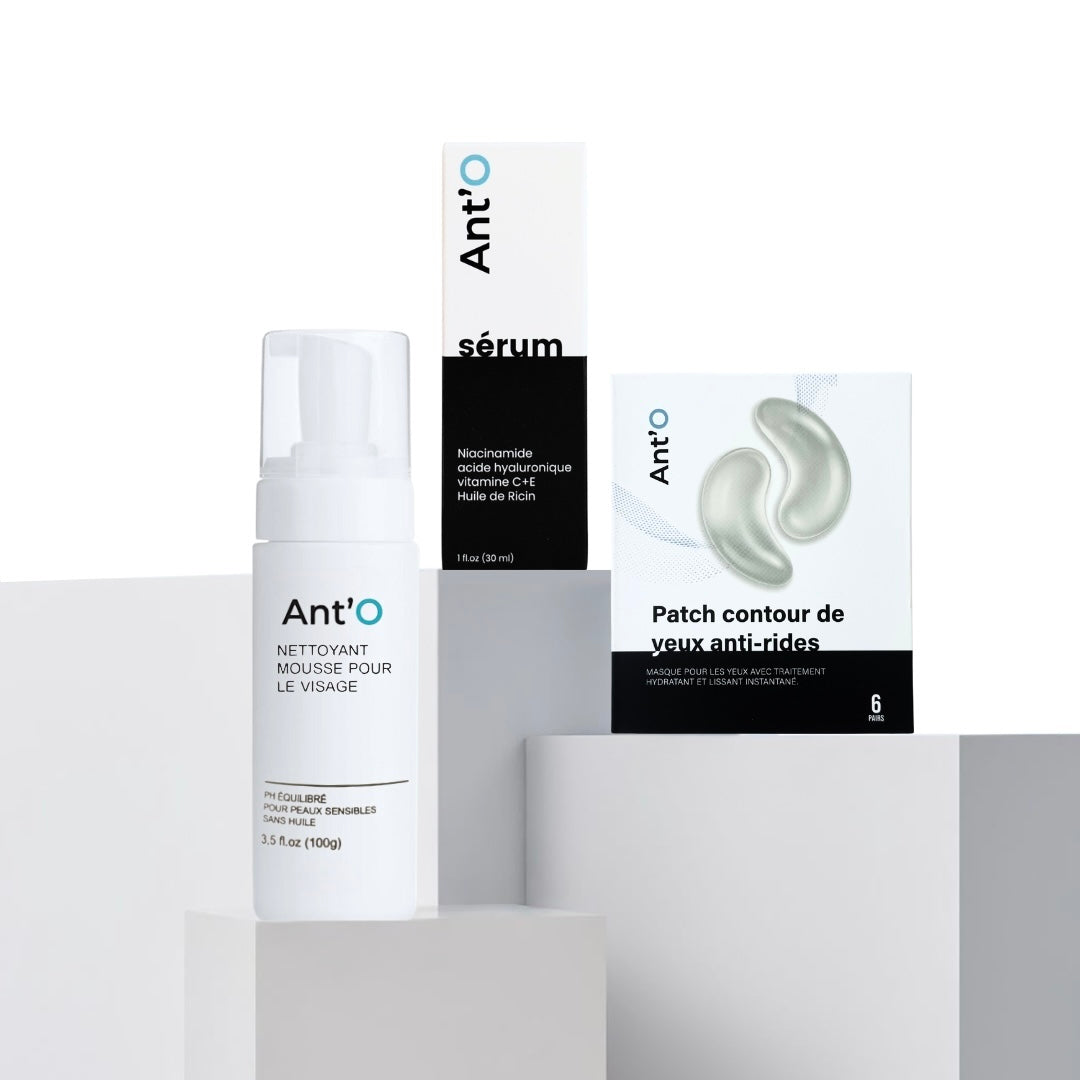 Trio Ant’O nettoyant visage - sérum - patch contour