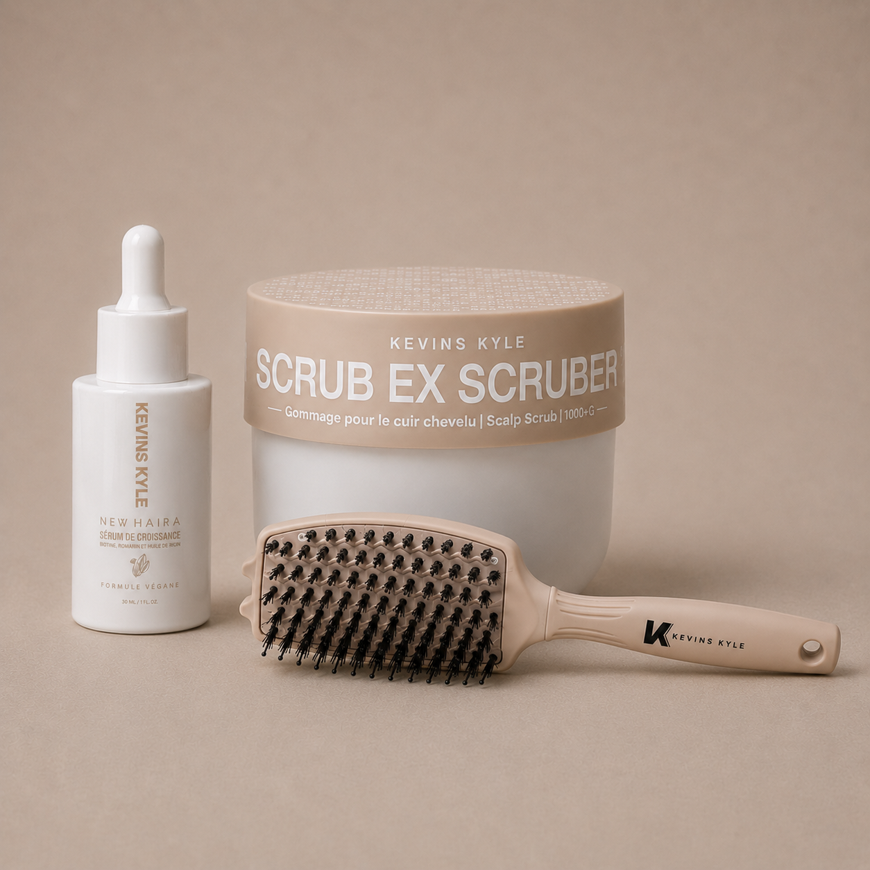 TRIO SCRUB EX, BROSSE KEVINS KYLE & SÉRUM NEW HAIRA