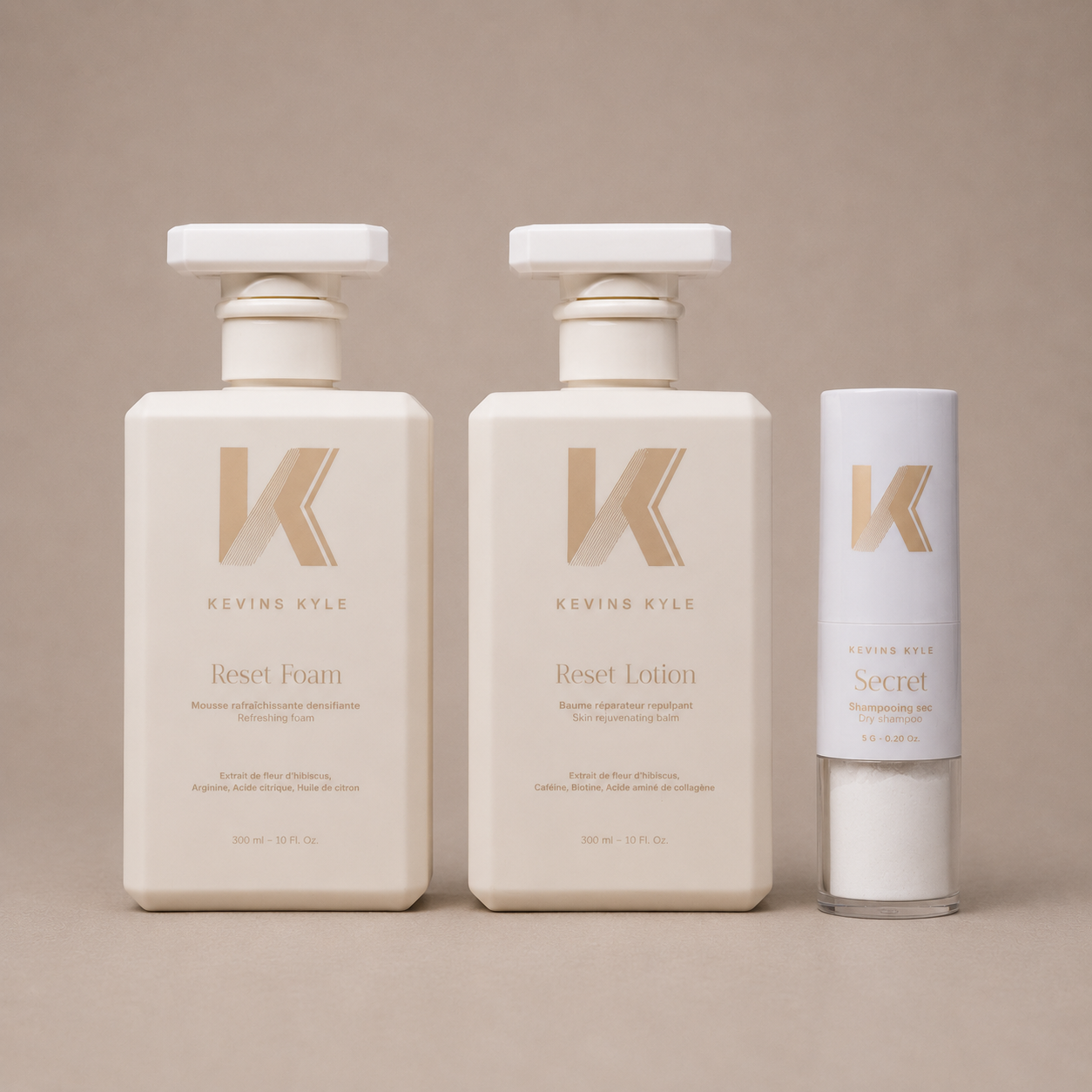 Trio SECRET, SHAMPOOING RESET FOAM ET REVIITALISANT RESET LOTION