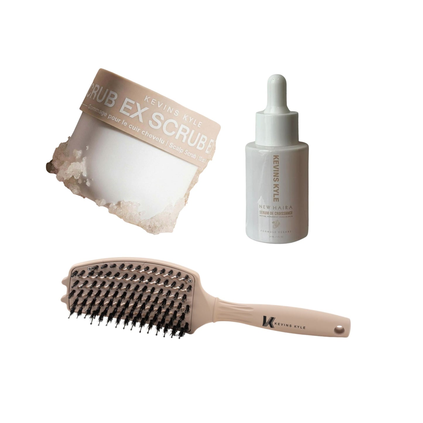 TRIO SCRUB EX, BROSSE KEVINS KYLE & SÉRUM NEW HAIRA